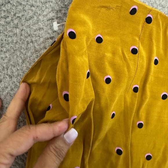 ASTR The Label Palazzo Pant Yellow Dot Wide Leg High Rise Lined - Picture 12 of 16